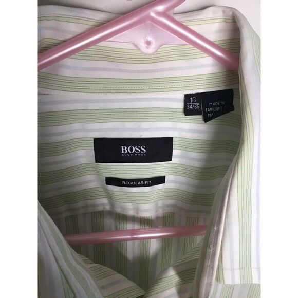 Hugo Boss men’s size L Large shirt Button Up Long Sleeve16/34/35 Regular Fit - Picture 3 of 12